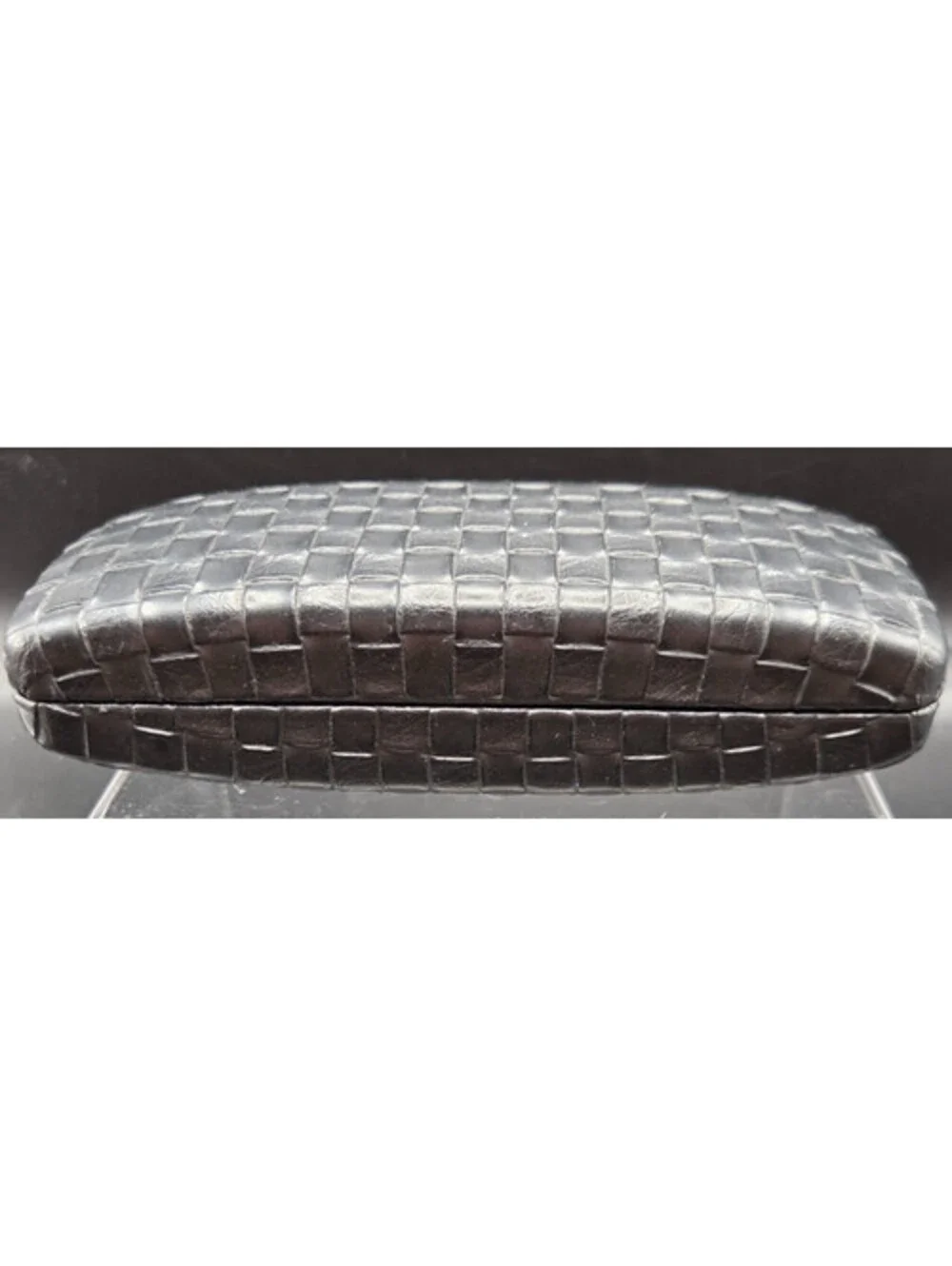 Vintage Eyes On Europe Black Woven/Reptile Texture Hard Clamshell Eyeglass Case